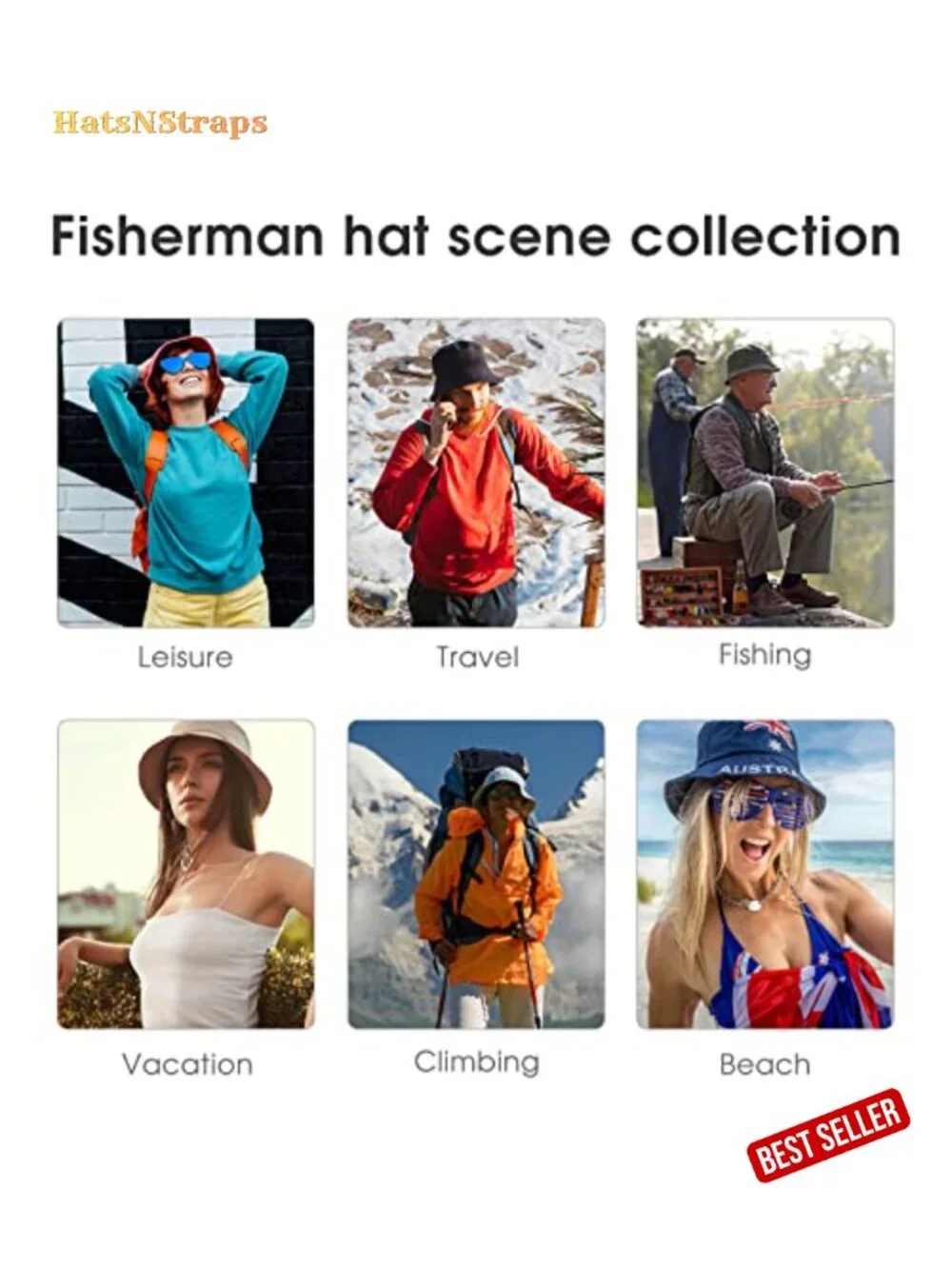 Unisex Packable Bucket Hat for Travel Beach Fishing Sun Protection